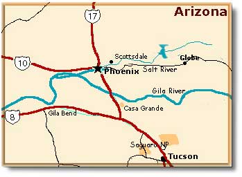 map of area Tucson